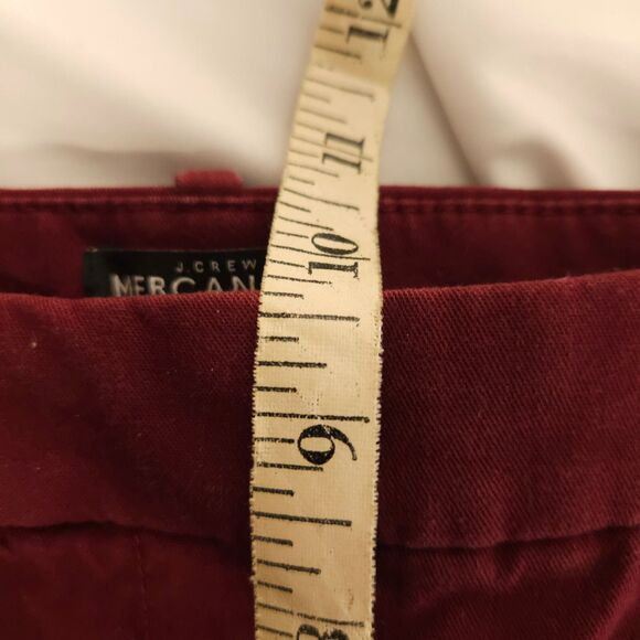 J Crew Womens 2 30x26 Red Burgundy Straight Leg Mercantile Ankle Cropped Pants - Picture 8 of 9